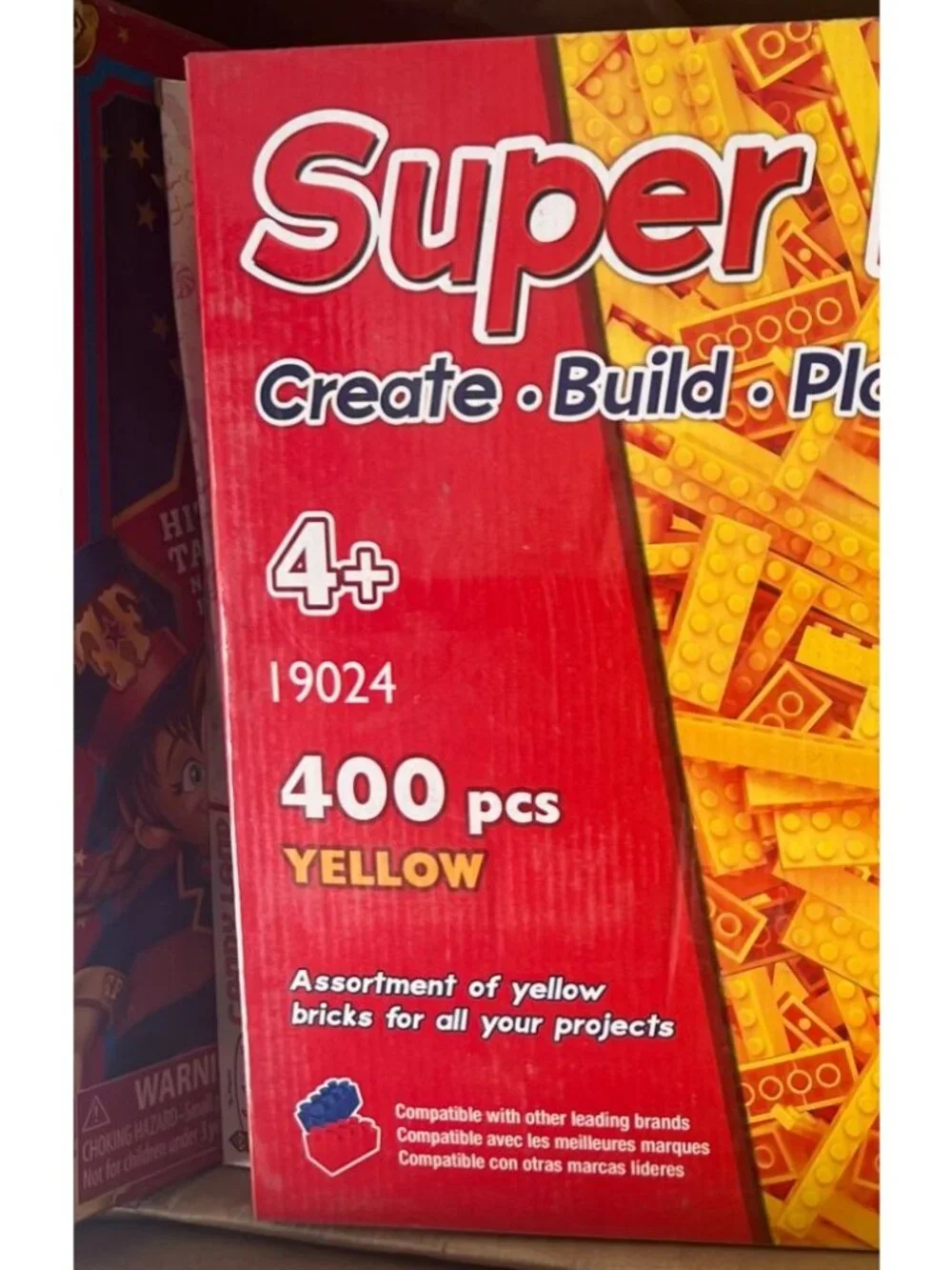 NEW Brictek Yellow 400 Pcs Super Pack Yellow Building Blocks Create/Build/Play
